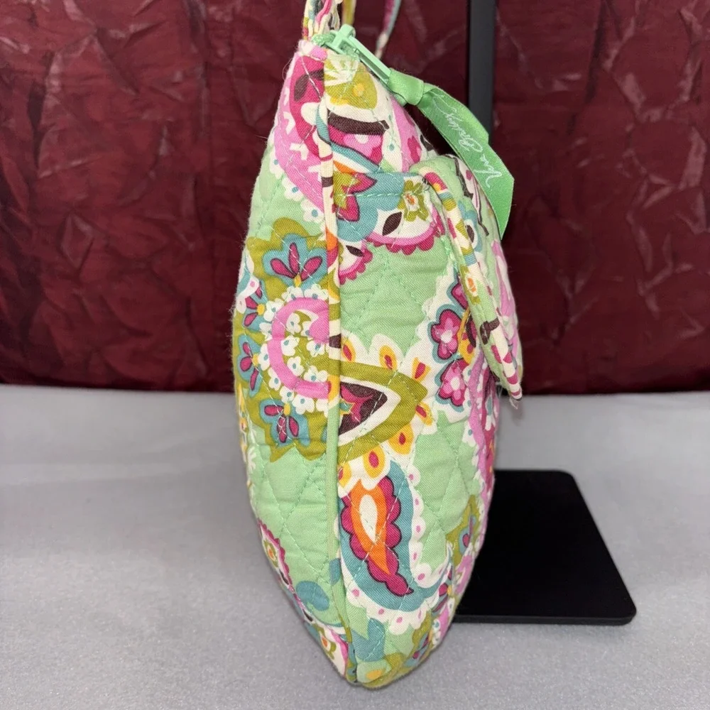 Vera Bradley Tutti Frutti Logo Pushlock Saddle Hipster Crossbody Quilted Bag EUC